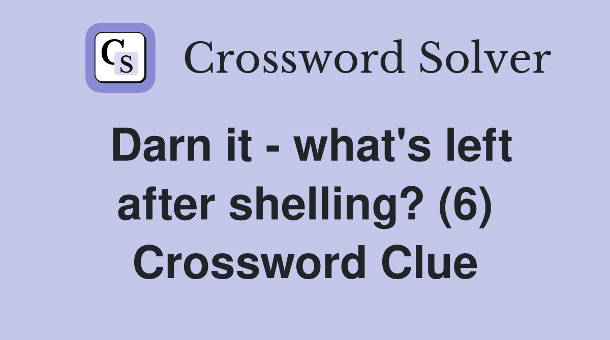 Aw darn it crossword clue